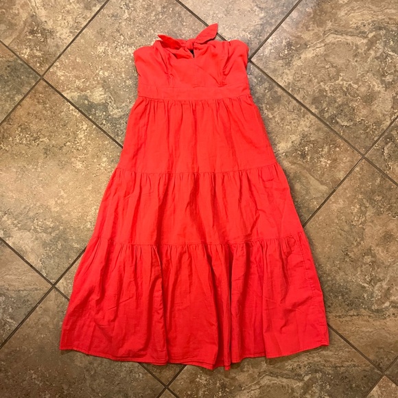 NWT Universal Thread Coral Strapless Cotton Midi Dress - Picture 11 of 15
